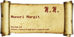 Monori Margit névjegykártya